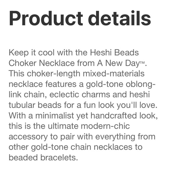⭐️3 for $15 ⭐️ Heshi Bead Choker Necklace by a new day - Picture 3 of 4